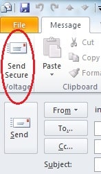 outlook send secure button missing